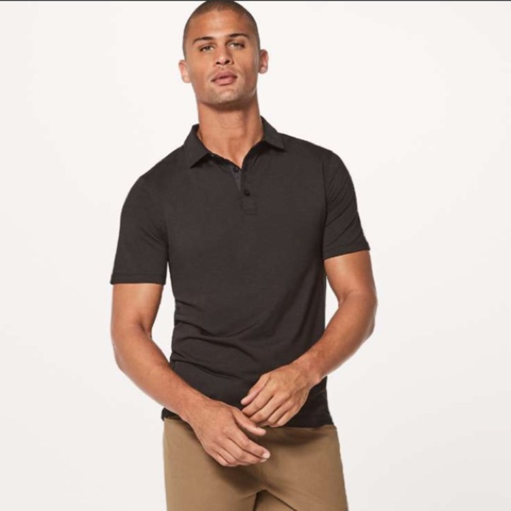 Lululemon Evolution Black Polo Large - image 1